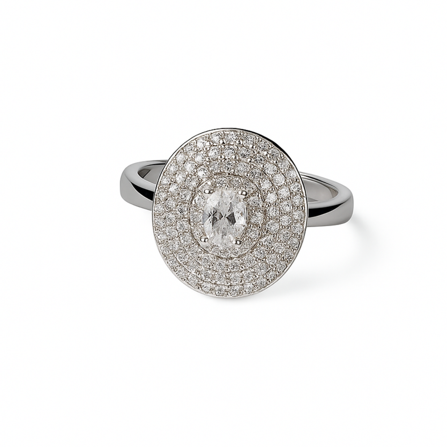 Diamond ring with a white background