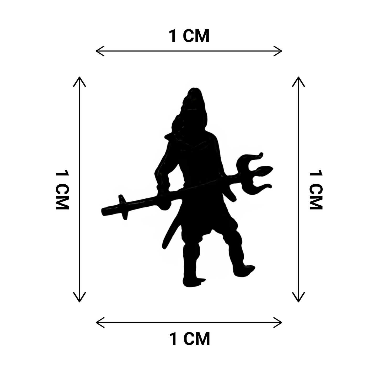shiva stud measurement in white background