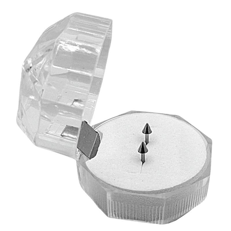 Clear plastic tape measure with a white face on a white background