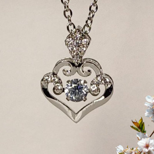 Unique Silver Necklace with Healing Diamond and Strong Chain