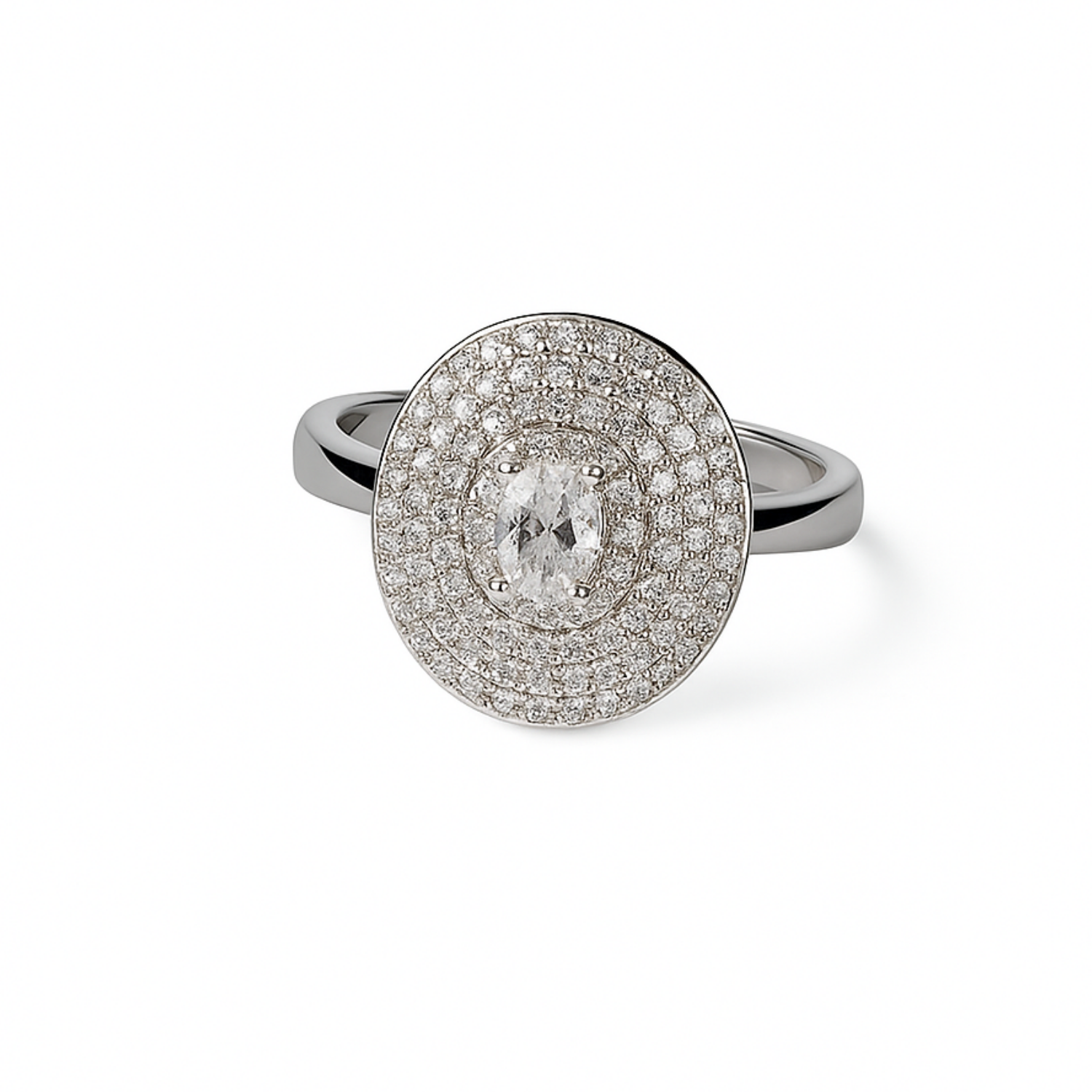 Diamond ring with a white background