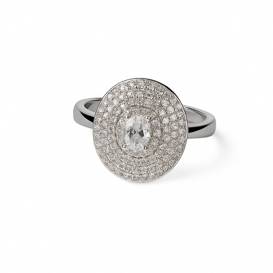 Diamond ring with a white background