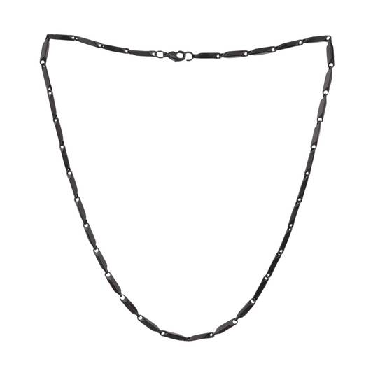 Black metal chain on a white background