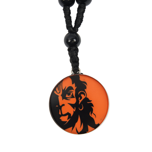 Lord hanuman beaded pendant necklace in white background