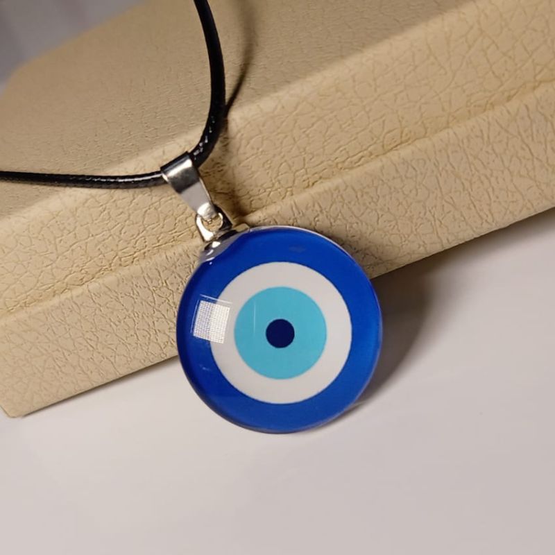 Black Chain Evil Eye Pendant with Secure Lobster Clasp