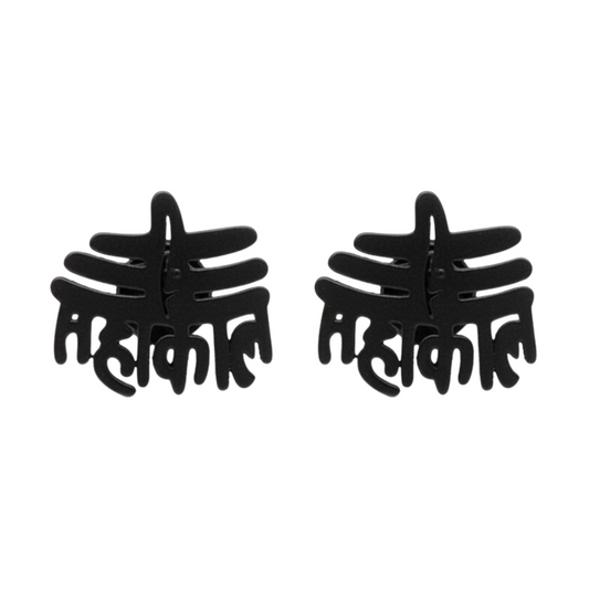 Black hair clips on a white background