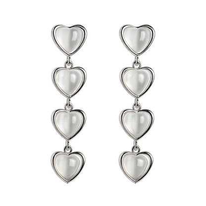 Pair of heart-shaped earrings on a white background