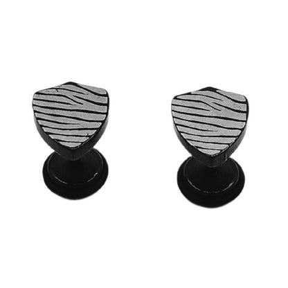 Unique Black Shade Stud Earrings - Stainless Steel, Small