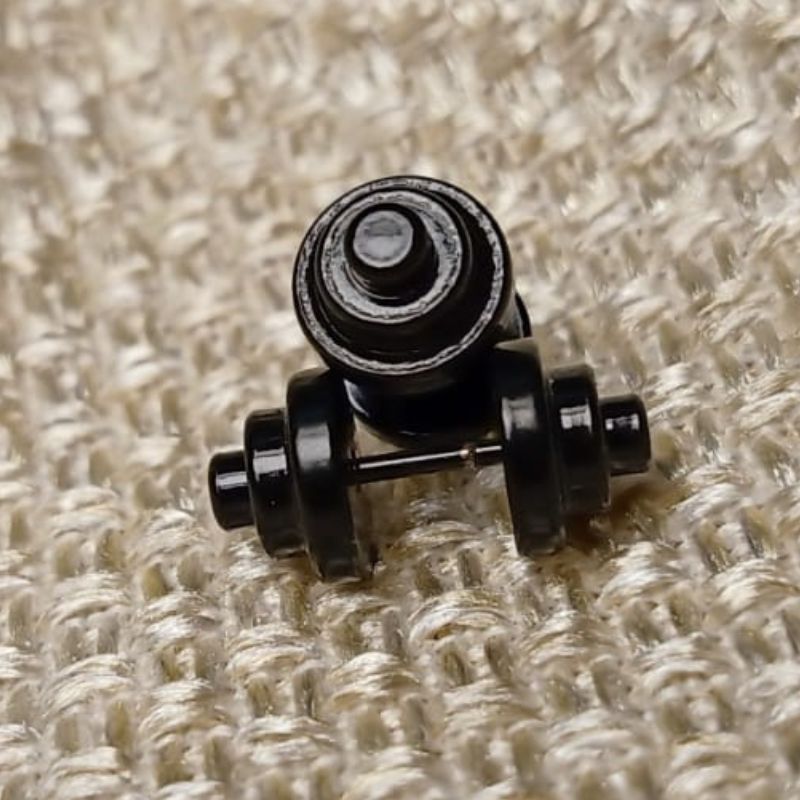 Dumbbell Design Black Stud Earrings Small Size