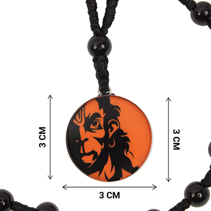 Lord hanuman pendant measurement in white background