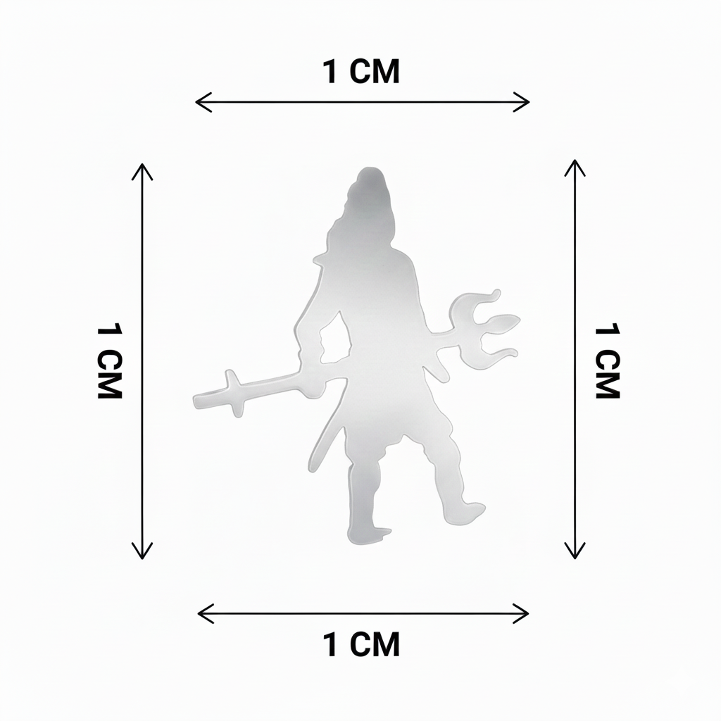 Silhouette of a person with a bow and arrow, showing dimensions on a white background