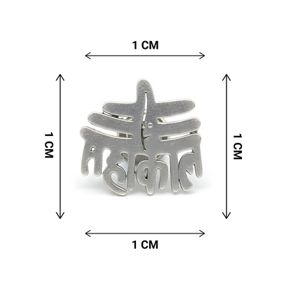 Silver necklace with measurements on a white background