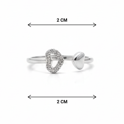 Two silver rings with measurement indicators on a white background