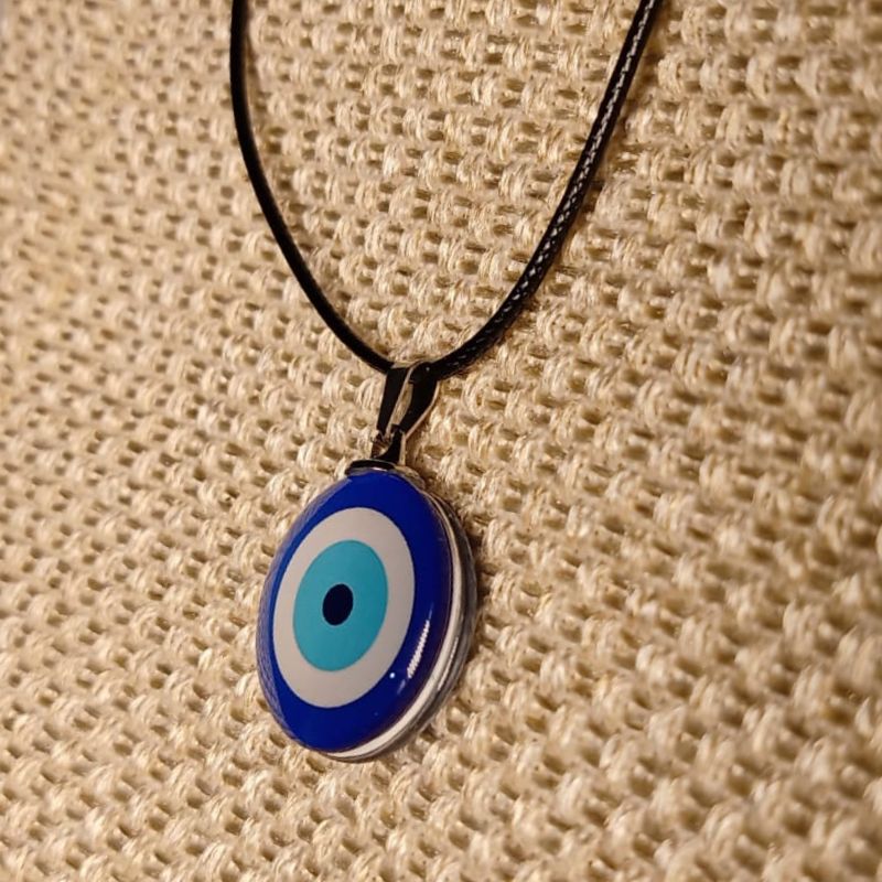 Black Chain Evil Eye Pendant with Secure Lobster Clasp