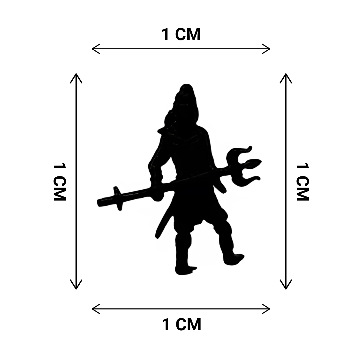 shiva stud measurement in white background