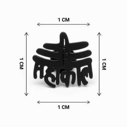 Black hair clip with measurements on a white background