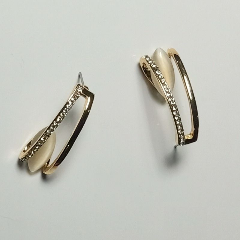 Golden Drop Earrings - Long, Unique, Beautiful Stainless Steel