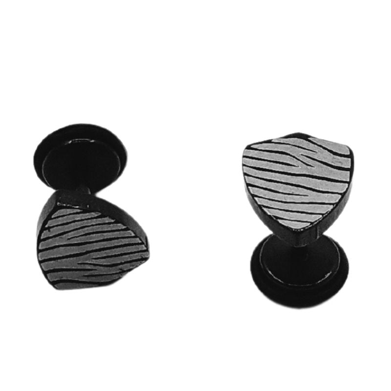 Unique Black Shade Stud Earrings - Stainless Steel, Small