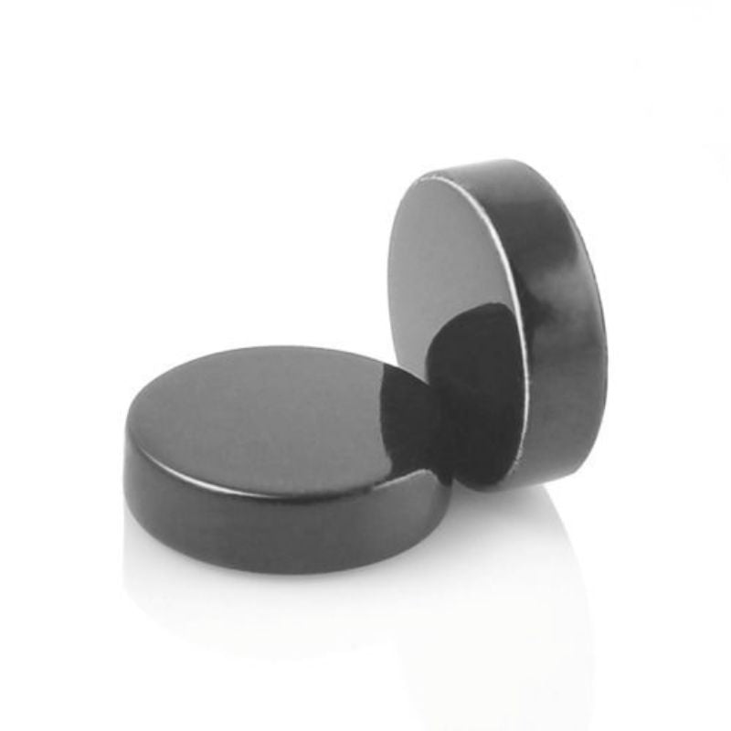 Round Black Magnetic Stud Earrings Small Size