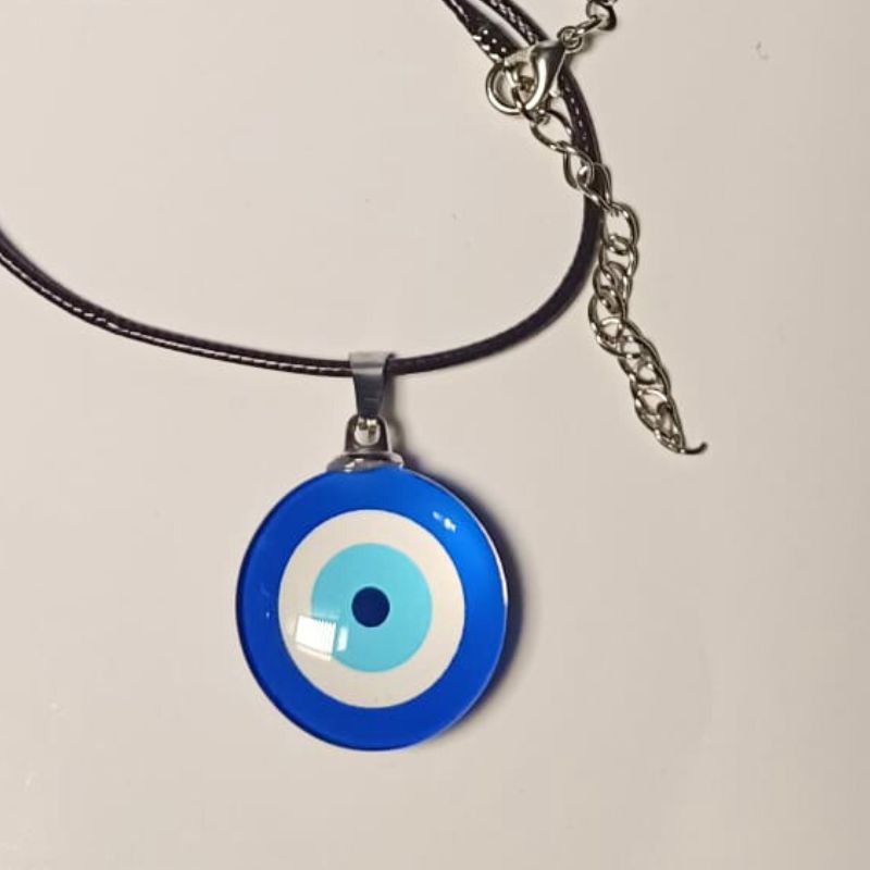 Black Chain Evil Eye Pendant with Secure Lobster Clasp