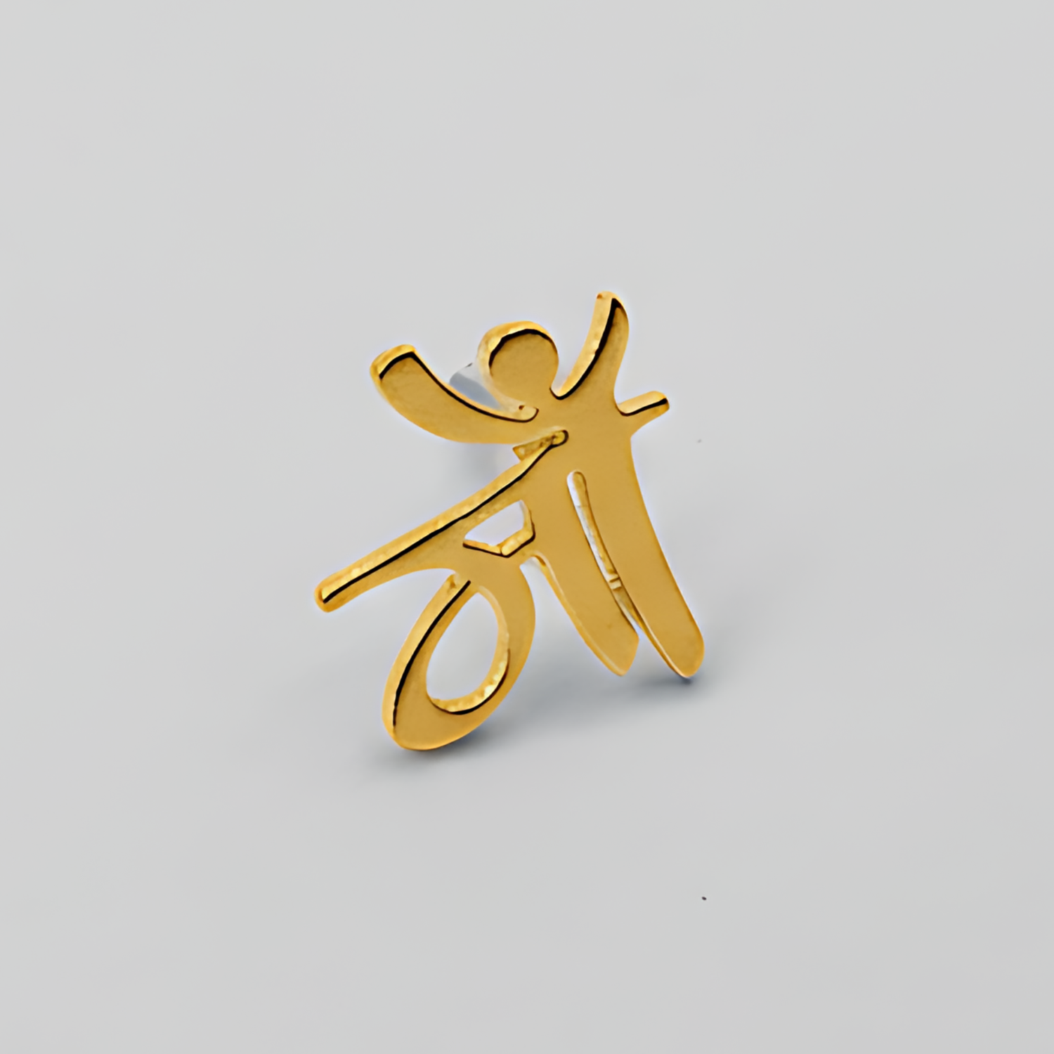 Gold symbol on a gray background