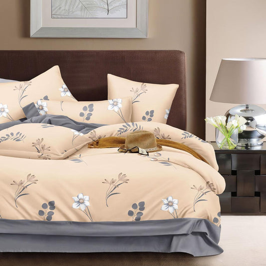 Trendy Double Bed 3PC Bedding Set – Pillow Covers, Glace Cotton Fabric