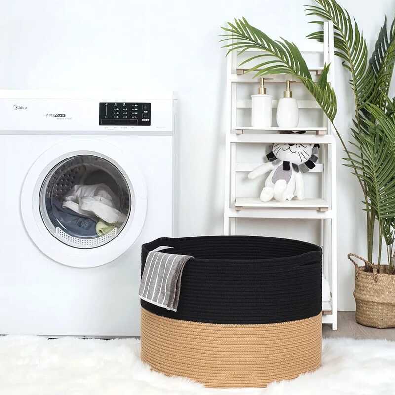 Big Size Tub Shape Laundry Basket - Handmade Jute Cotton, 5 Shades