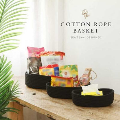 Cotton Rope Basket Set - Small, Medium, Large Sizes for Storage