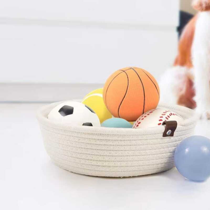 Handwoven Cotton Rope Basket Set - 3 Sizes for Home & Kitchen