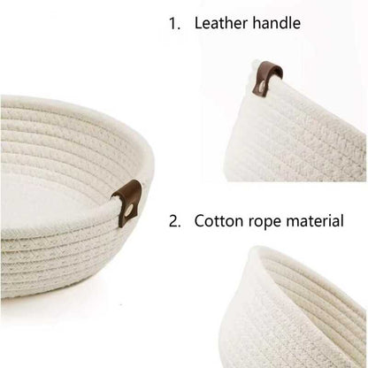 Handwoven Cotton Rope Basket Set - 3 Sizes for Home & Kitchen