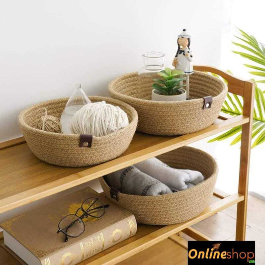 Multipurpose Round Cotton Rope Basket Set - 3 Pieces