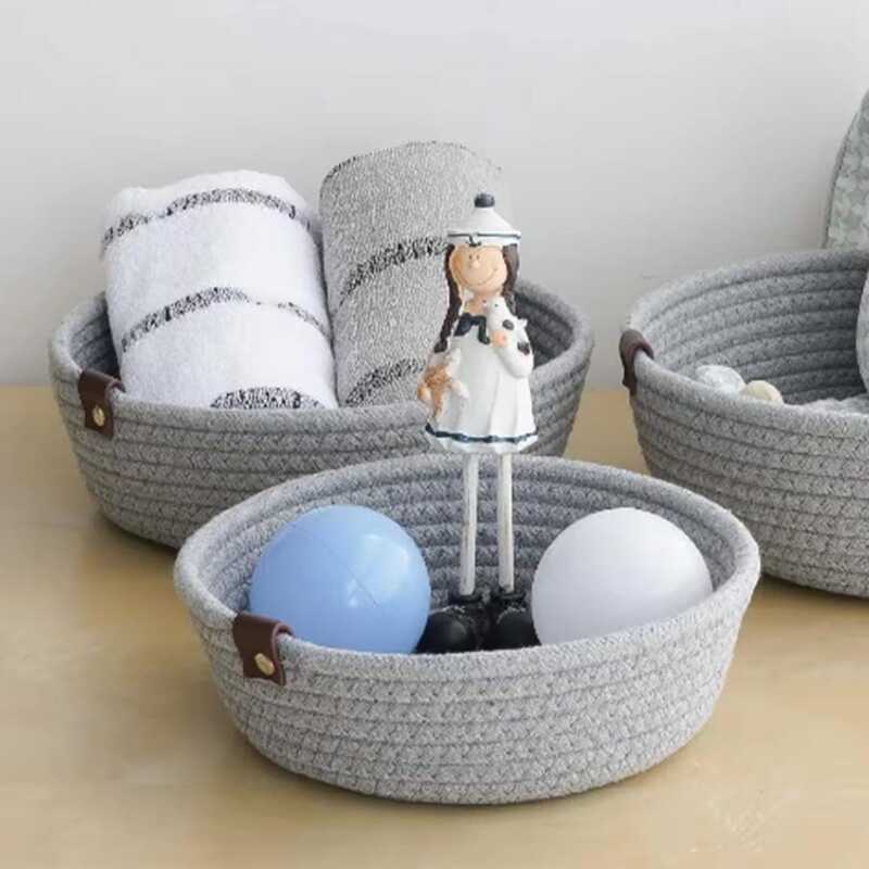 Eco-Friendly Handwoven Rope Baskets - Set of 3 Sizes