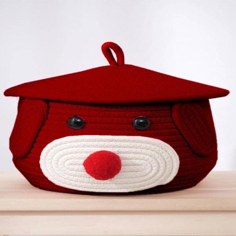 Charming Bear Woven Basket for Kids – Jute Cotton Fabric