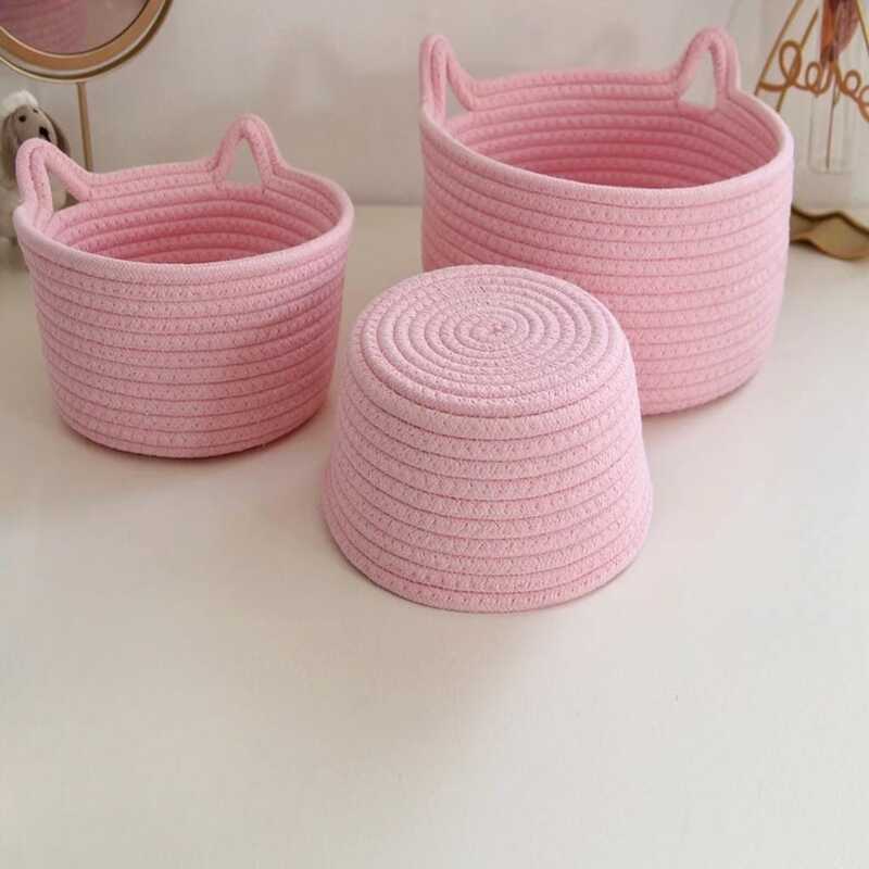 Handmade Jute Rope Cat Storage Baskets – Durable & Stylish Set of 3