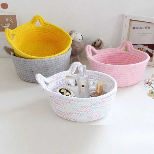 Durable & Portable Multicolour Cat-Shaped Organizer Baskets – Set of 3 Pieces