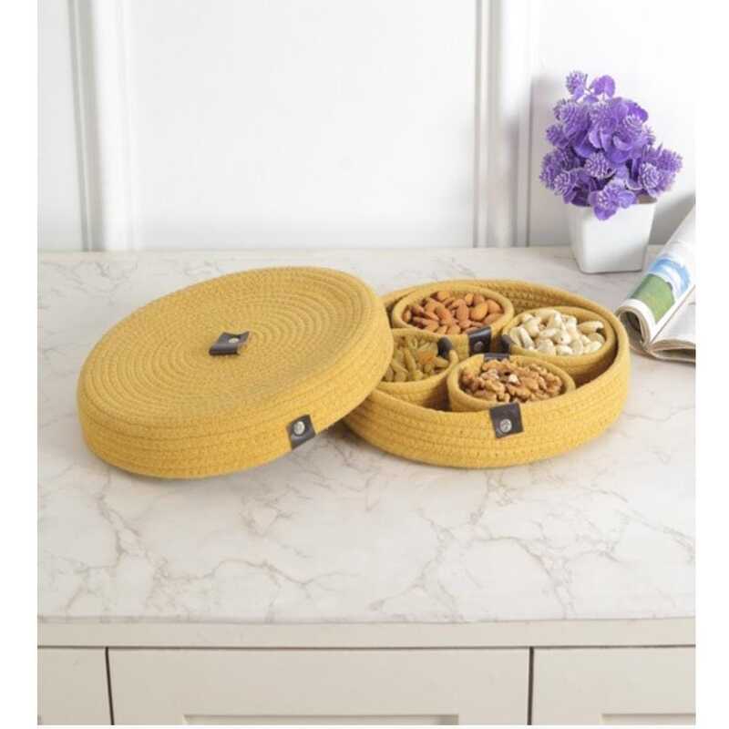 Wedding Return Gift – Rope Dry Fruit Tray Set with Cover