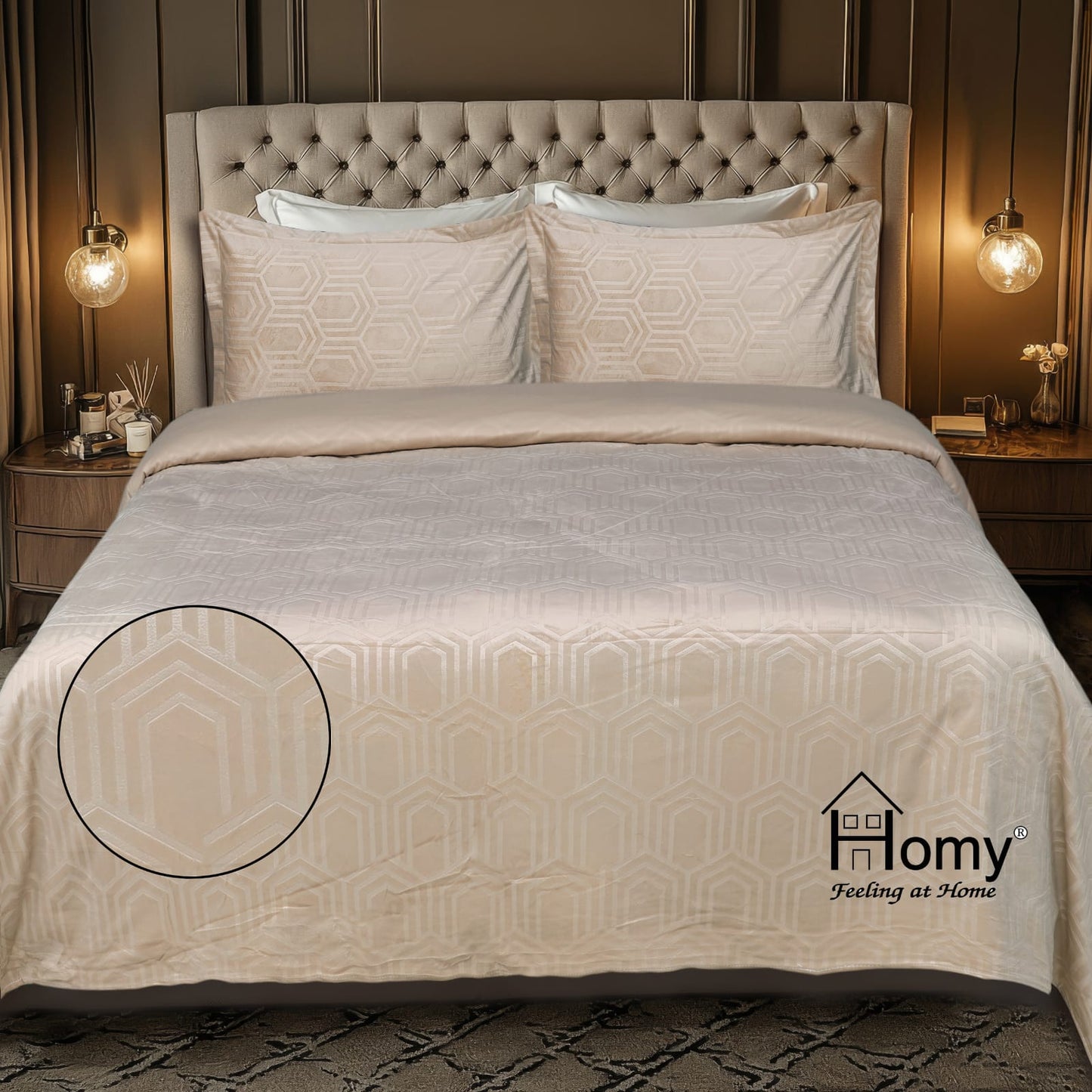 FOGGMART HOMY Valencia Double Bed Set | Premium Warm Velvet Bedsheet