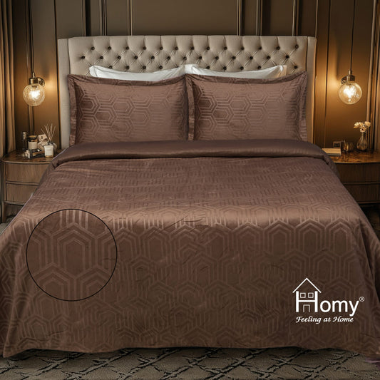 FOGGMART HOMY VALENCIA Double Bed 3 Pcs Set | Ultra Luxurious Velvet