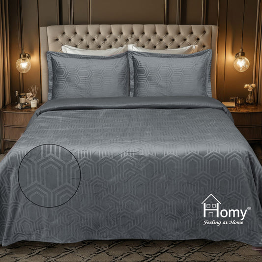 FOGGMART Homy Valencia Double Bed 3 Pc Set - Ultra Luxurious Warm Velvet