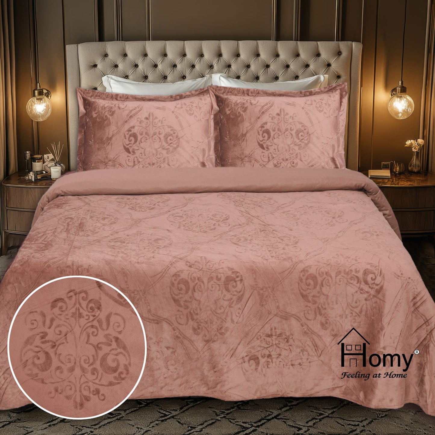 Premium Double Bed Set - Velvet, Warm & Soft | FOGGMART HOMY VALENCIA