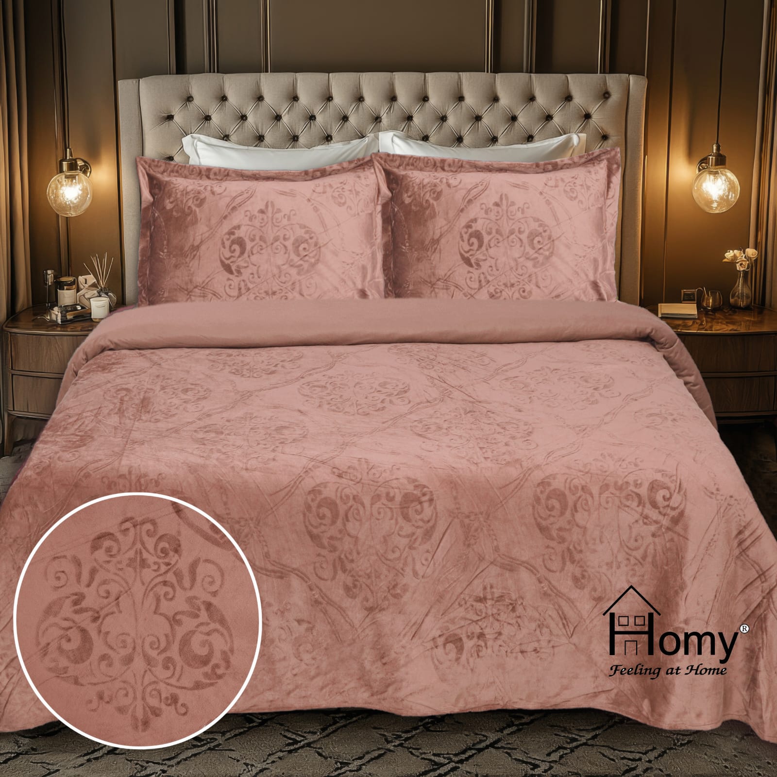 Premium Double Bed Set - Velvet, Warm & Soft | FOGGMART HOMY VALENCIA