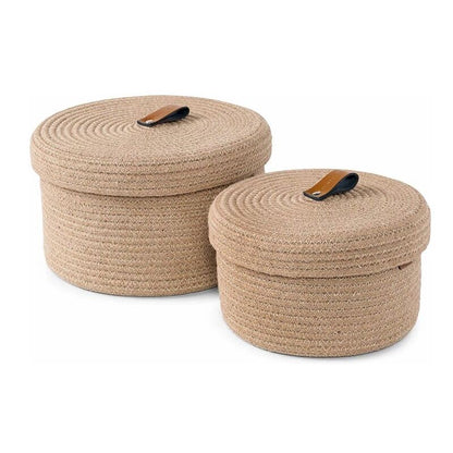 Mini Rope Snacks Box Organizer | Set of 2 Cotton Storage Baskets