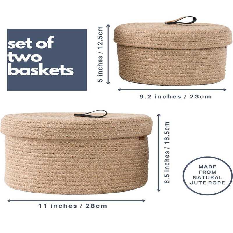 Mini Rope Snacks Box Organizer | Set of 2 Cotton Storage Baskets