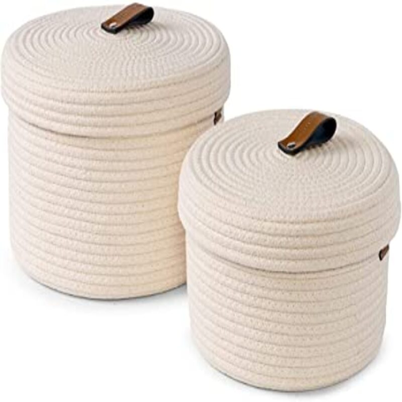 Round Cotton Storage Basket Set | Snack Box & Toy Organizer