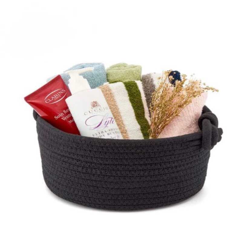 Eco-Friendly Jute Storage Basket with Knot Handles (Set of 3)