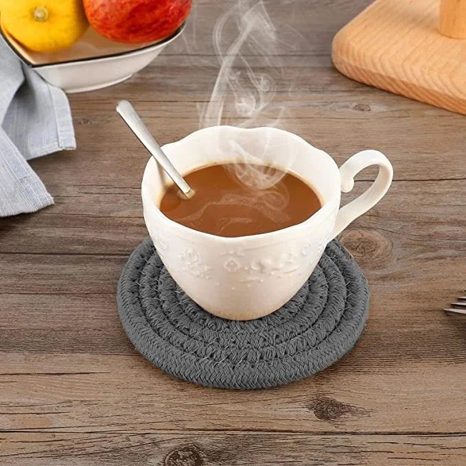 Stylish Coasters for Table – 6pcs with Stand, Durable & Washable