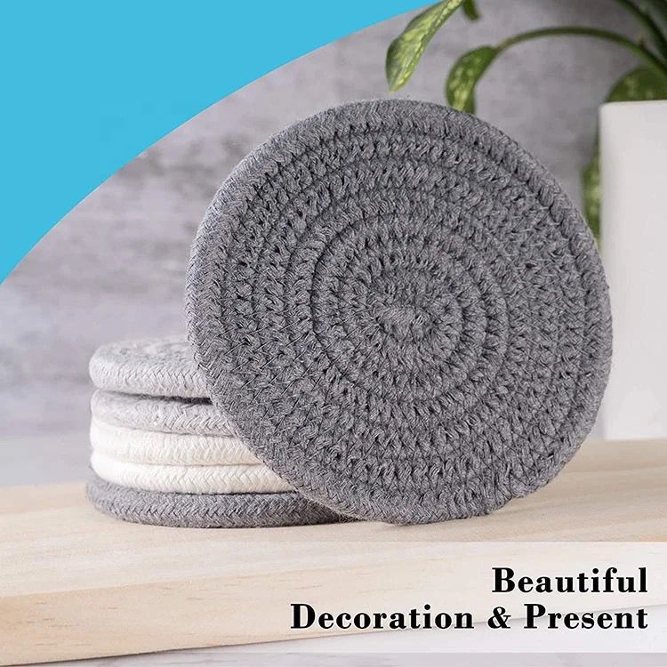 Stylish Coasters for Table – 6pcs with Stand, Durable & Washable